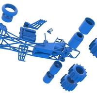 Vintage Funny Car Base for Sand drag racing Scale 1:25 - Thumbnail 19