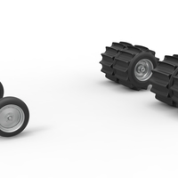 Wheel Set of Vintage Funny Car for Sand drag racing Scale 1:25 - Thumbnail 1