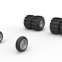 Wheel Set of Vintage Funny Car for Sand drag racing Scale 1:25 - Thumbnail 2