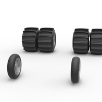 Wheel Set of Vintage Funny Car for Sand drag racing Scale 1:25 - Thumbnail 3