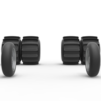 Wheel Set of Vintage Funny Car for Sand drag racing Scale 1:25 - Thumbnail 4