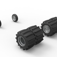 Wheel Set of Vintage Funny Car for Sand drag racing Scale 1:25 - Thumbnail 7