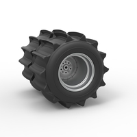 Rear wheel of Vintage Funny Car for Sand drag racing 1:25 - Thumbnail 1