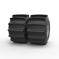 Rear wheel of Vintage Funny Car for Sand drag racing 1:25 - Thumbnail 3