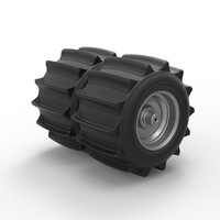 Rear wheel of Vintage Funny Car for Sand drag racing 1:25 - Thumbnail 8