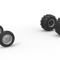 Wheel Set of Vintage Pulling Funny car Scale 1:25 - Thumbnail 1