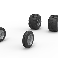 Wheel Set of Vintage Pulling Funny car Scale 1:25 - Thumbnail 2