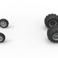 Wheel Set of Vintage Pulling Funny car Scale 1:25 - Thumbnail 6