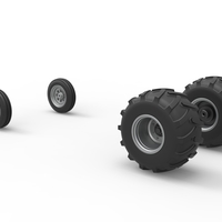 Wheel Set of Vintage Pulling Funny car Scale 1:25 - Thumbnail 7