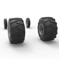 Wheel Set of Vintage Pulling Funny car Scale 1:25 - Thumbnail 8