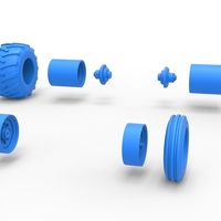 Wheel Set of Vintage Pulling Funny car Scale 1:25 - Thumbnail 10