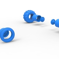 Wheel Set of Vintage Pulling Funny car Scale 1:25 - Thumbnail 11