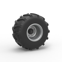 Rear wheel of Vintage Pulling Funny car Scale 1:25 - Thumbnail 1