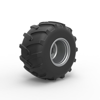 Rear wheel of Vintage Pulling Funny car Scale 1:25 - Thumbnail 2