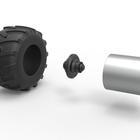 Rear wheel of Vintage Pulling Funny car Scale 1:25 - Thumbnail 10