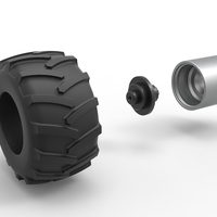 Rear wheel of Vintage Pulling Funny car Scale 1:25 - Thumbnail 11