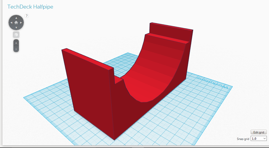 Mini Skateboard Halfpipe (techdeck) 3D Print 58329