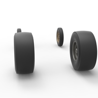 Wheel set of Vintage Front engine dragster V2 Scale 1:25 - Thumbnail 8