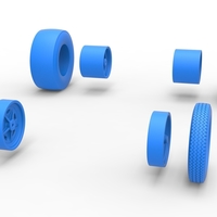 Wheel set of Vintage Front engine dragster V2 Scale 1:25 - Thumbnail 9