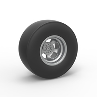 Rear wheel of vintage dragster Version 2 Scale 1:25 - Thumbnail 1