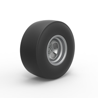 Rear wheel of vintage dragster Version 2 Scale 1:25 - Thumbnail 2