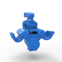 Engine V8 for vintage dragster Version 6 Scale 1:25 - Thumbnail 11