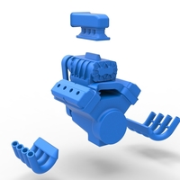 Engine V8 for vintage dragster Version 6 Scale 1:25 - Thumbnail 16