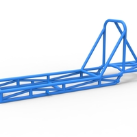 Frame of old school Front engine dragster Version 4 Scale 1:25 - Thumbnail 1