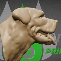 Small Rottweiler dog head 3D Printing 58382