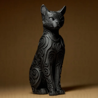 Cat Sculpture 3D STL File - Thumbnail 1