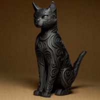 Cat Sculpture 3D STL File - Thumbnail 2