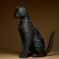 Cat Sculpture 3D STL File - Thumbnail 3