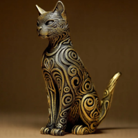 Cat Sculpture 3D STL File - Thumbnail 4