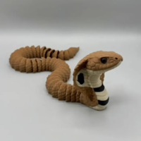 Articulated Cobra Snake Figurine – 8mm Glass Eyes / STL File - Thumbnail 2