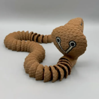 Articulated Cobra Snake Figurine – 8mm Glass Eyes / STL File - Thumbnail 3