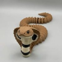 Articulated Cobra Snake Figurine – 8mm Glass Eyes / STL File - Thumbnail 4