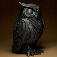 OWL Sculpture 3D STL File - Thumbnail 3