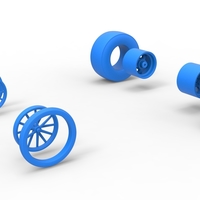 Wheel set of Vintage Front engine dragster V3 Scale 1:25 - Thumbnail 10