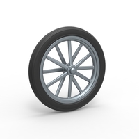 Front wheel of old school dragster Version 4 Scale 1:25 - Thumbnail 1