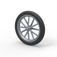 Front wheel of old school dragster Version 4 Scale 1:25 - Thumbnail 7