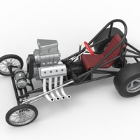 Vintage Front engine dragster Base V3 Scale 1:25 - Thumbnail 4