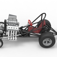 Vintage Front engine dragster Base V3 Scale 1:25 - Thumbnail 10