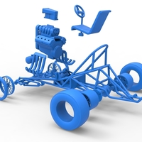 Vintage Front engine dragster Base V3 Scale 1:25 - Thumbnail 24