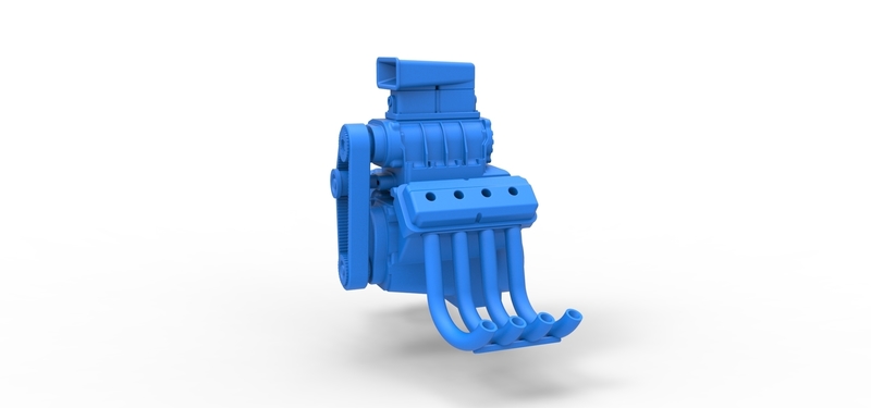 Engine V8 for vintage dragster Version 7 Scale 1:25