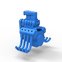 Engine V8 for vintage dragster Version 7 Scale 1:25 - Thumbnail 10