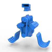 Engine V8 for vintage dragster Version 7 Scale 1:25 - Thumbnail 14