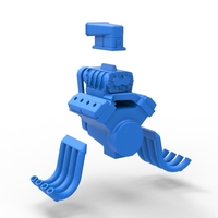 Engine V8 for vintage dragster Version 7 Scale 1:25 - Thumbnail 16