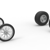 Wheel set of Vintage Front engine dragster Version 4 Scale 1:25 - Thumbnail 1