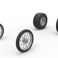 Wheel set of Vintage Front engine dragster Version 4 Scale 1:25 - Thumbnail 2