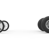 Wheel set of Vintage Front engine dragster Version 4 Scale 1:25 - Thumbnail 5